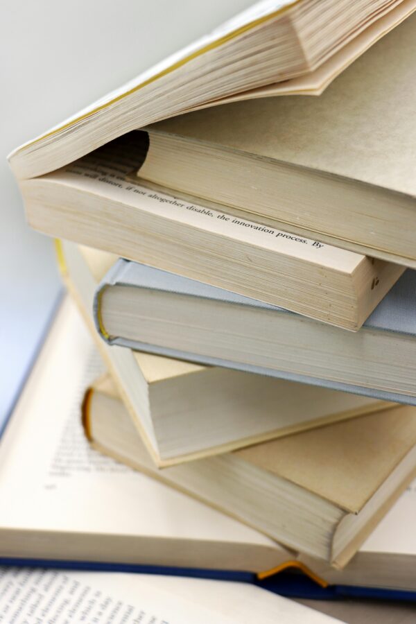 Messy Stack of Study Books